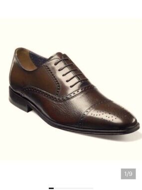 FLORSHEIM Imperial Brown Cap Toe Oxford brogue dress shoe leather lace up 9.5D